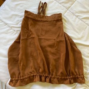 SHEIN Brown Halter Crop Top